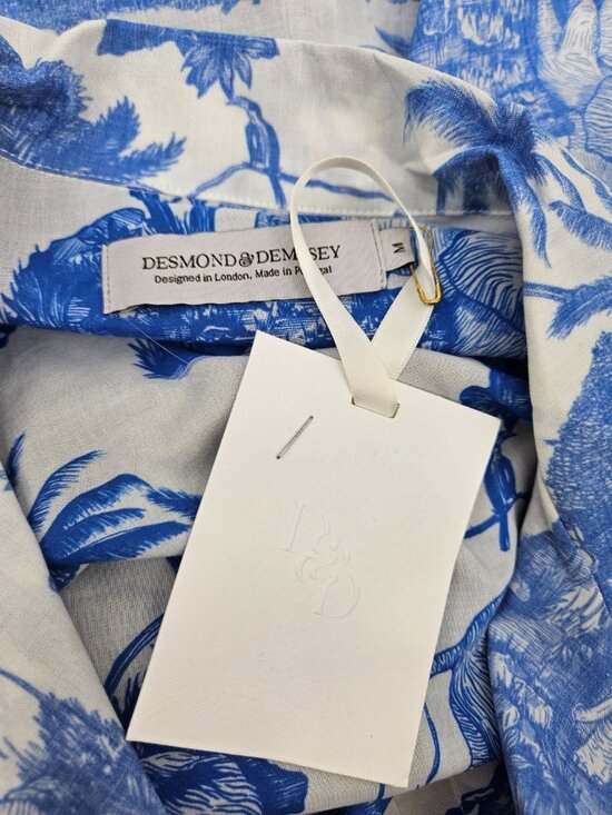 New Desmond & Dempsey Short Sleeve Pajamas Womens M Loxodonta Blue Elephants - Picture 8 of 10